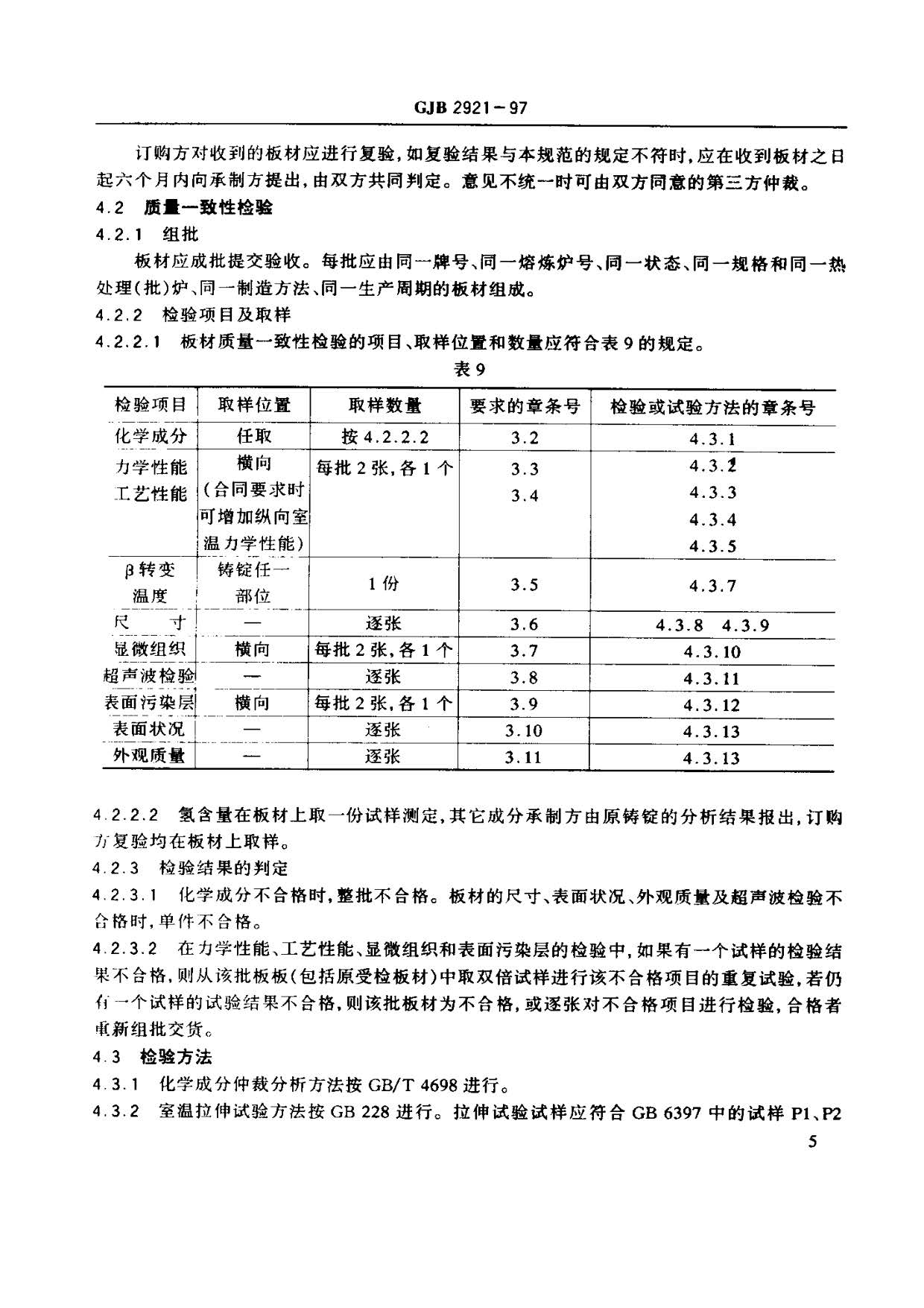超塑成形用TC4鈦合金板材國軍標規范 GJB 2921-97 超塑成形用TC4鈦合金板材國軍標規范 GJB 2921-97